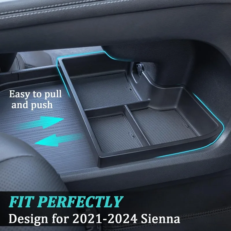 New Console Bottom Organizer Compatible with 2021-2024 2025 Toyota Sienna Accessories, Lower Center Console Tray Interior Storag