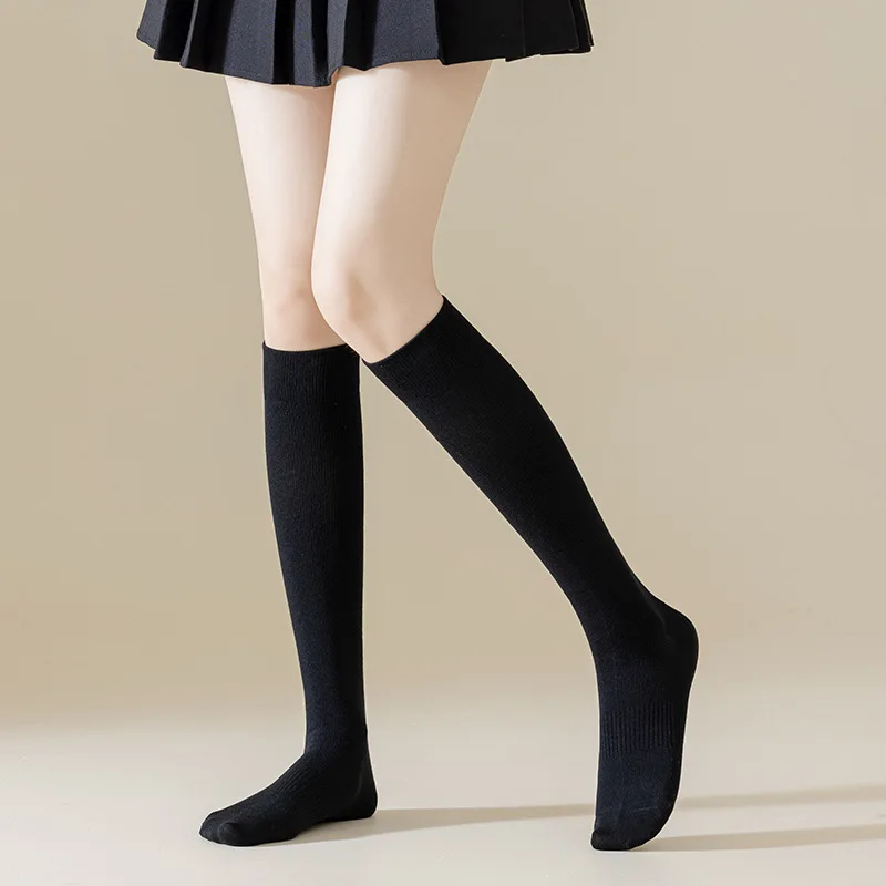 

Women's autumn and winter long tube breathable and odor proof solid color compression shaping slimming leg socks