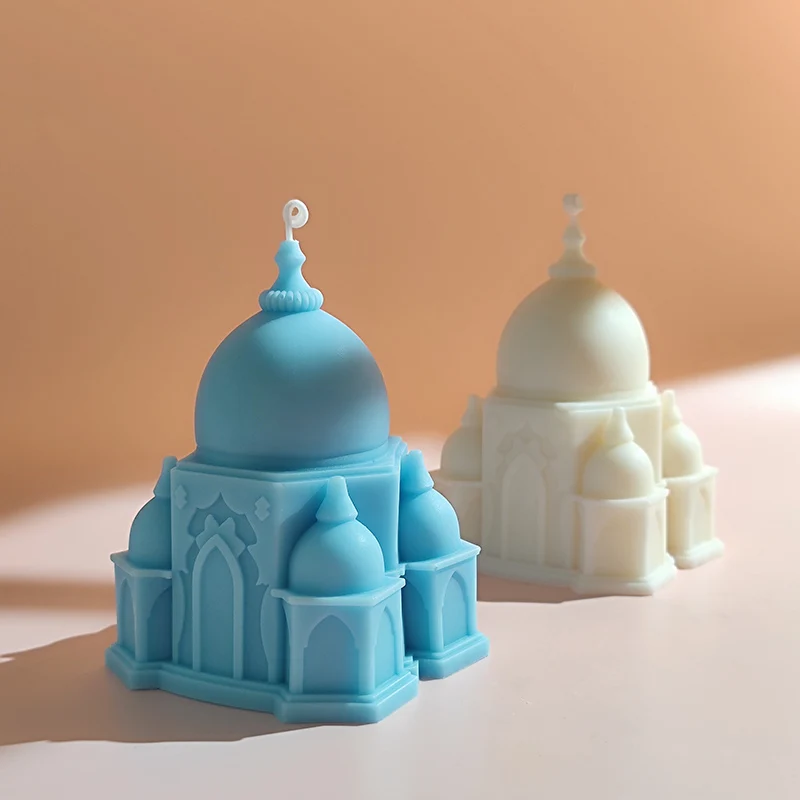 Big Castle Silicone Mold Architecture Castle Candle Aromatherapy Ornament Gypsum Chocolate Cake Mold