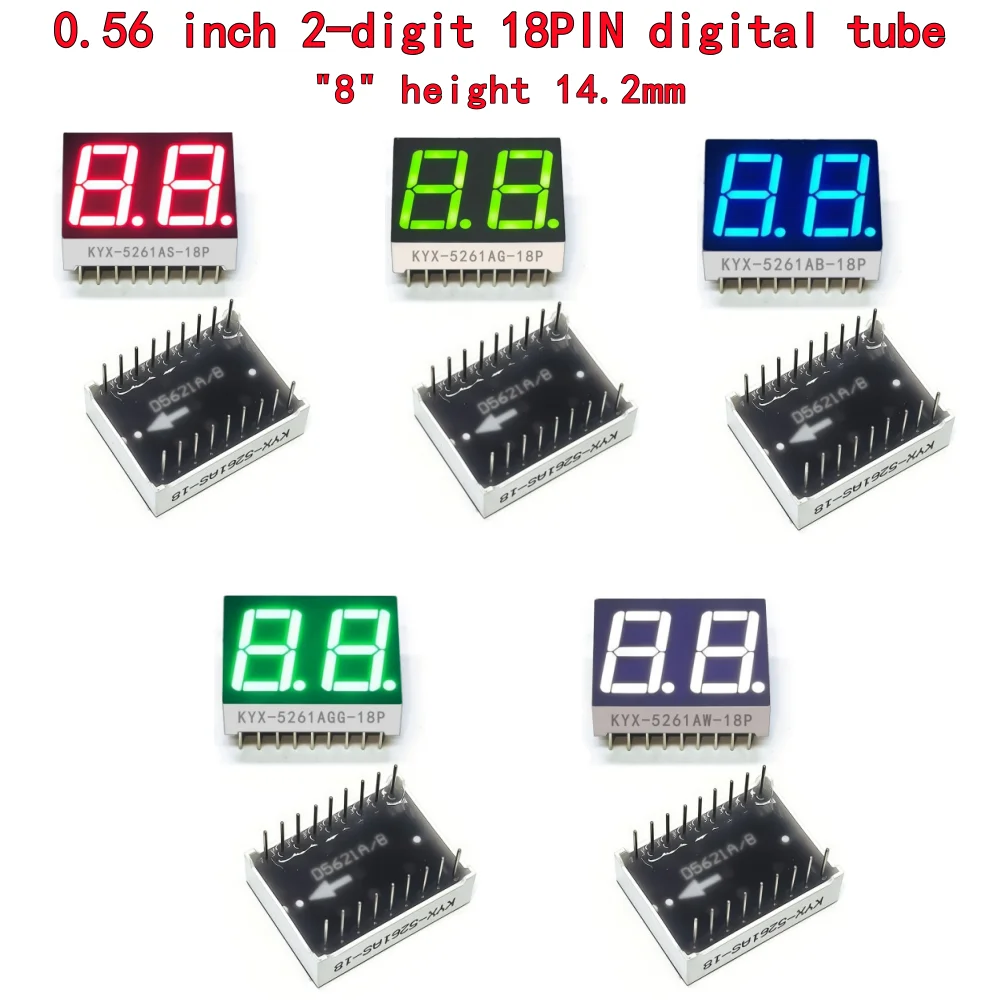 10PCS 0.56-inch 2-digit numeric tube 25mmX19mm digital display 