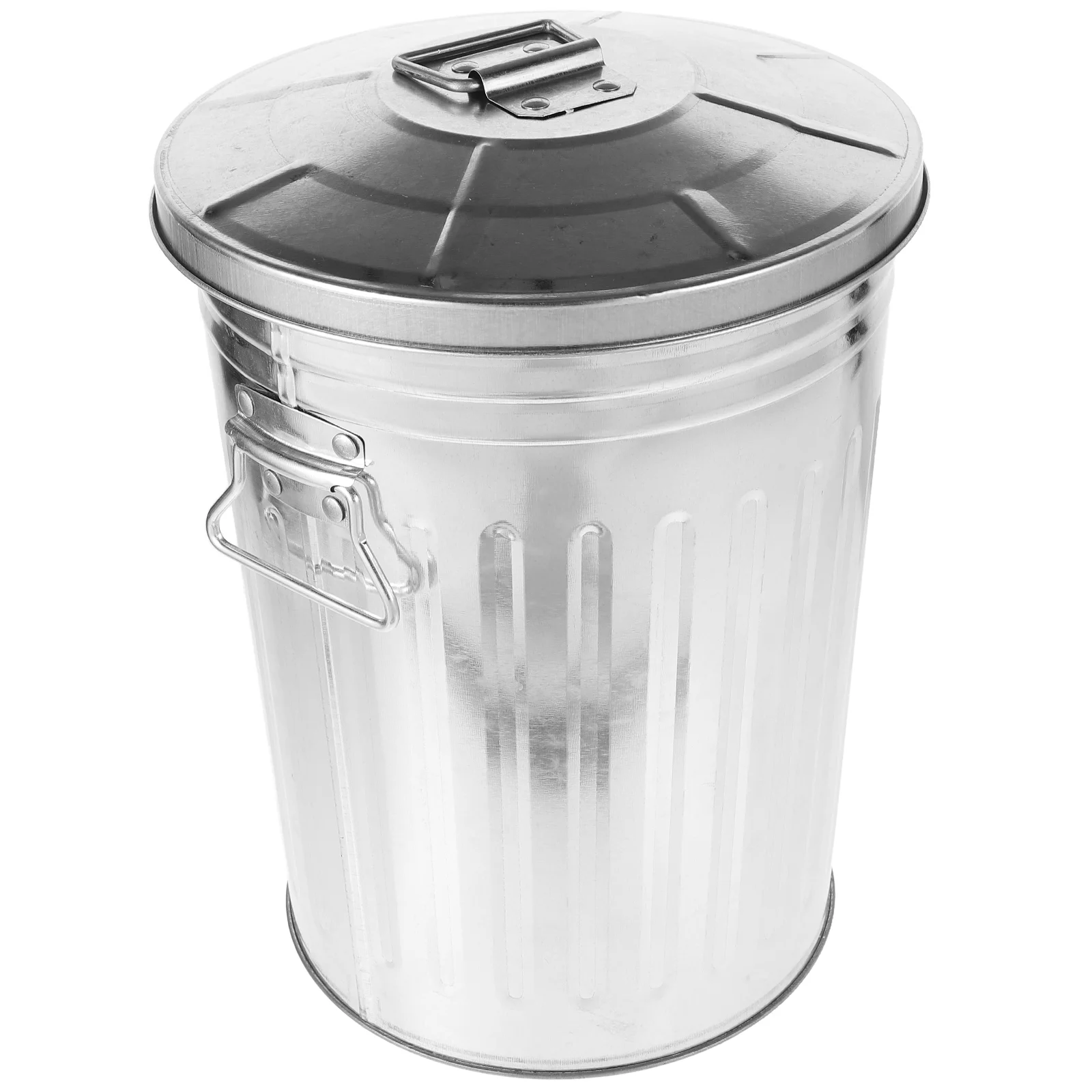 

Metal Trash Can Exciting Curbside Garbage Bin outside Wastebasket Rubbish Recycling Trashcan Galvanized Bucket