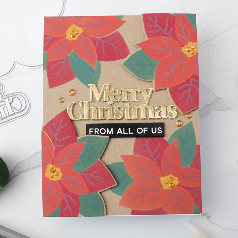 2024 July New Merry Christmas Print Word Metal Cutting Dies and Scrapbooking For DIY Crafts Greeting Card Making no Clear Stamps