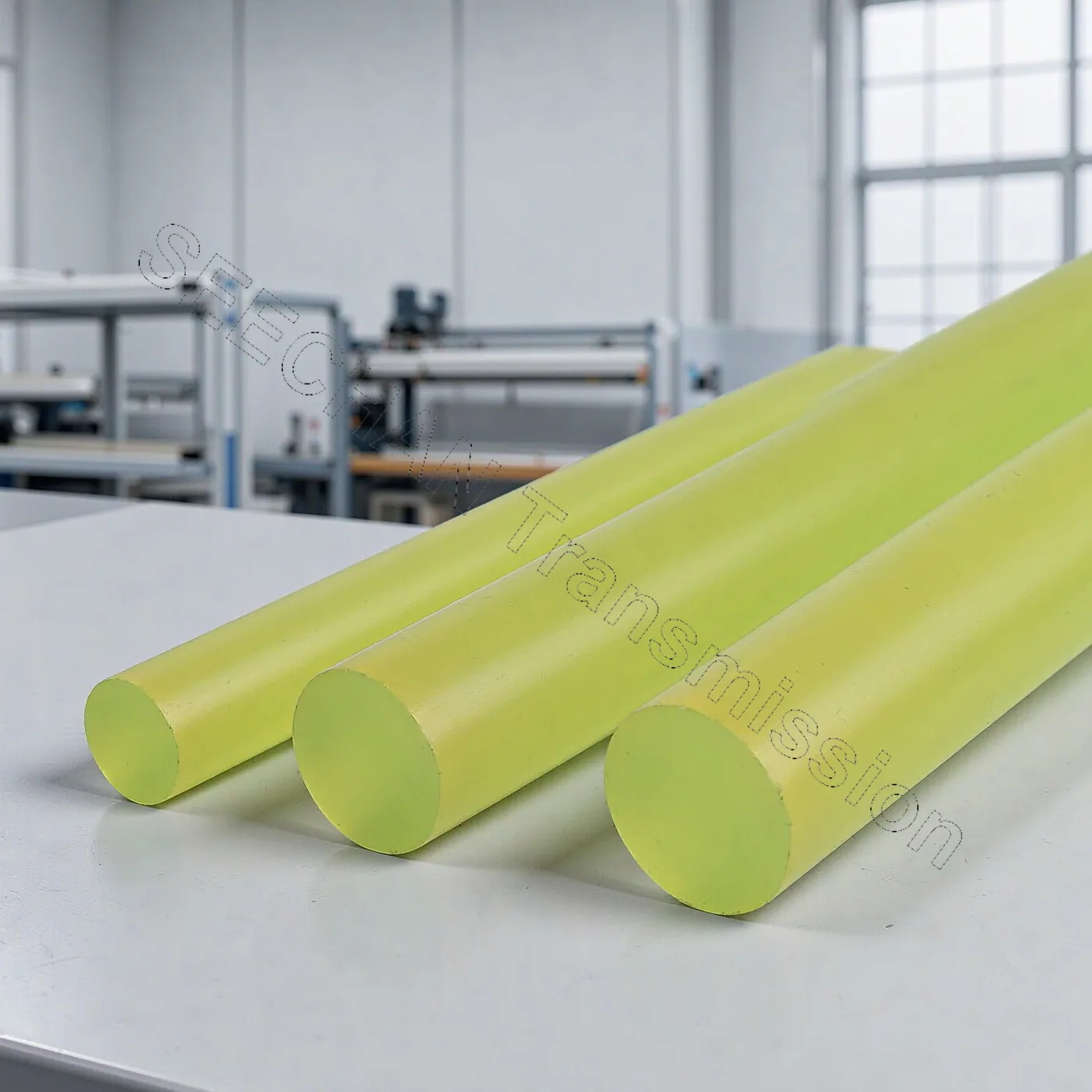 Solid PU Polyurethane Round Rod 500mm Long 85A Hardness Light Green Translucent Plastic Bar 10-60mm Dia