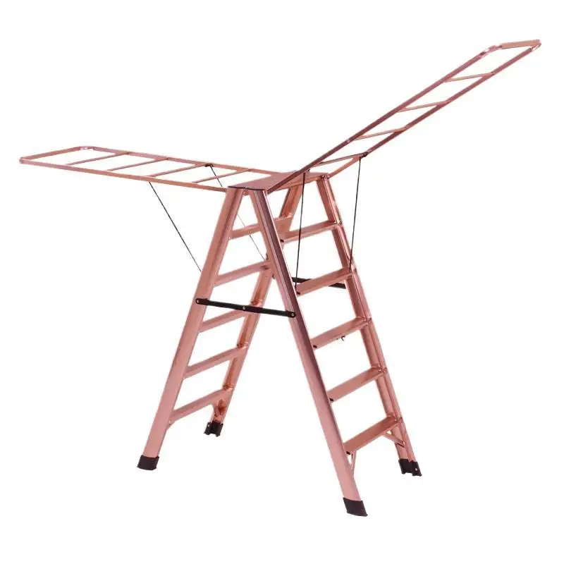 

Household multi-functional stairs, herringbone four or five-step ladder, dual-purpose drying rack, indoor aluminum alloy