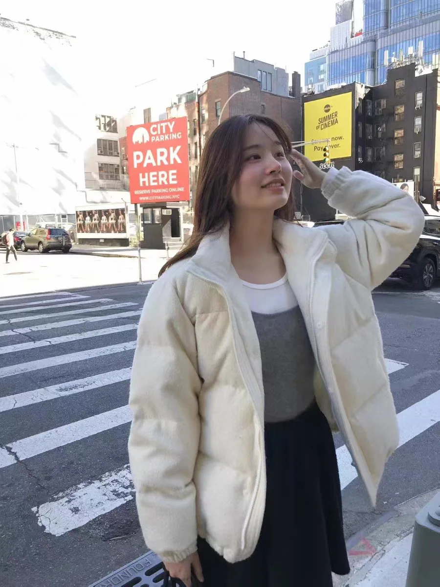 

Зима 2025: Новая корейская пуховая куртка Dongdaemun National Stand 90 Du, свободный крой, теплая, с длинными рукавами, на молнии