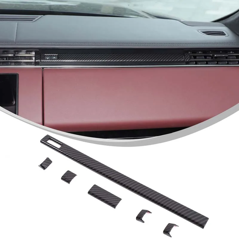 

ABS Carbon Car Centre Console Dashboard AC Air Vent Outlet Panel Trim Strip For Land Rover Range Rover Sport Vogue 2023-2025