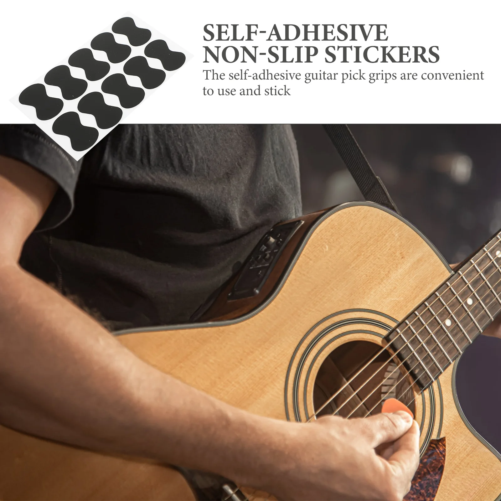 

20Pcs Eva Pick Grips Anti-Slip Adhesive Pads for Guitar Enhanced Friction Easy to Apply Portable Black Guitar Pick Grips