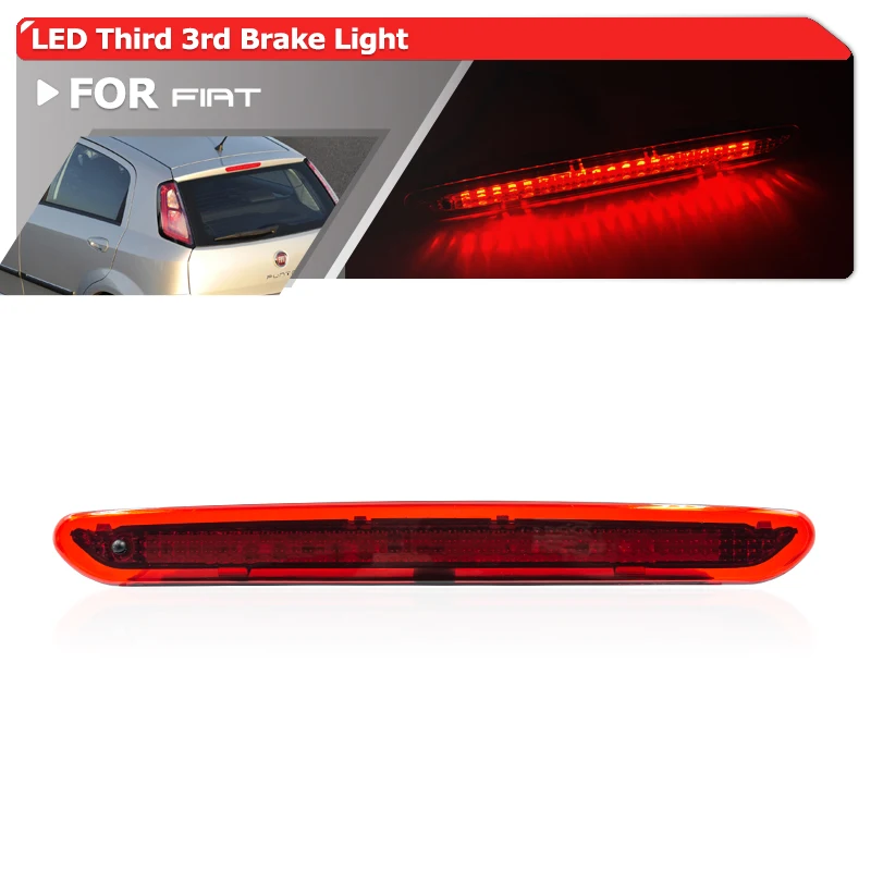Centro led terceira terceira luz de freio para fiat punto typ 199 2012-2018 fiat abarth grande punto/ponto evo 2005-2012 51974522 51722247