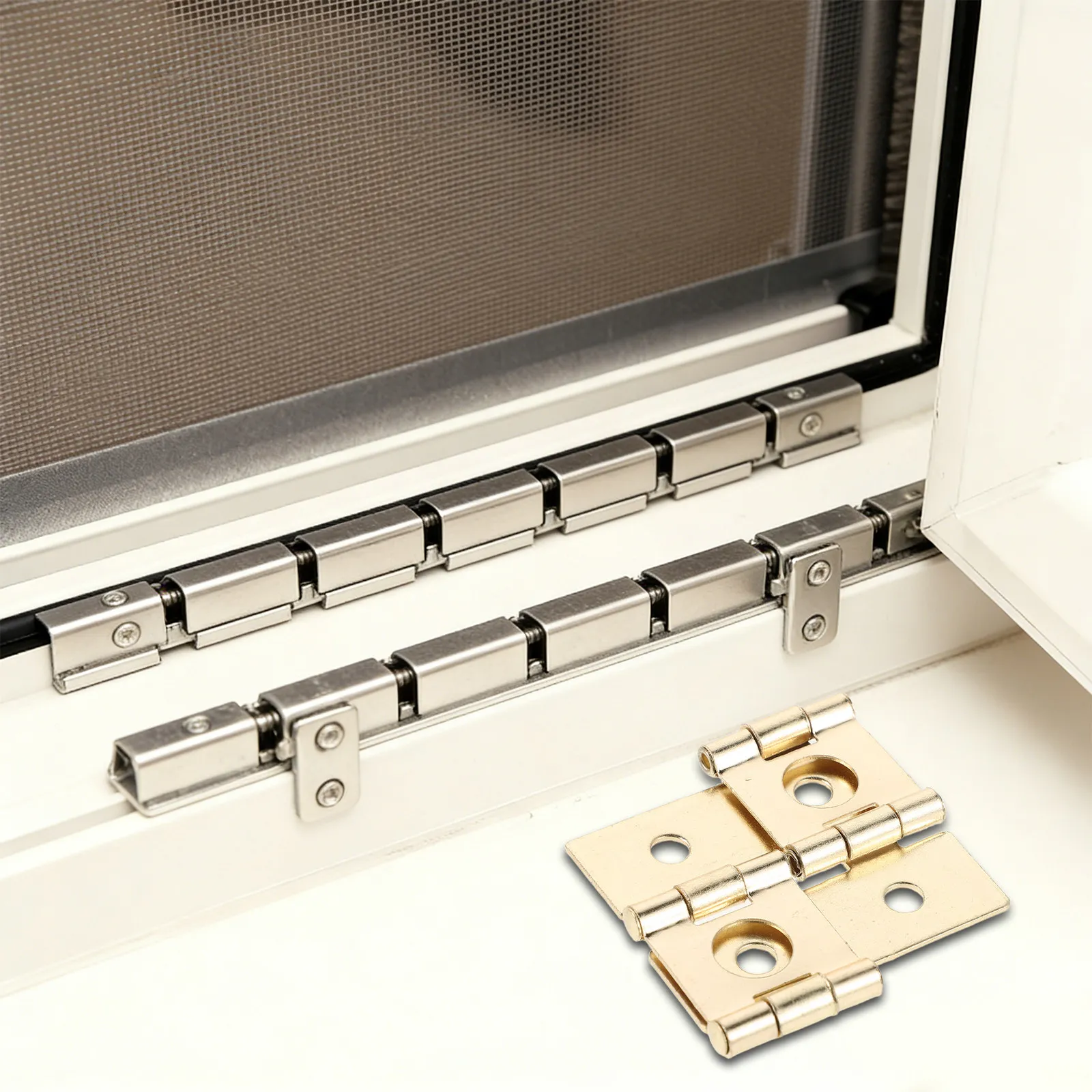 

20 шт. дверных петель 47x47 мм, золотистые, винтажные, металлические, складные, двойного действия, для мебели, экранов, окон, в стиле ретро