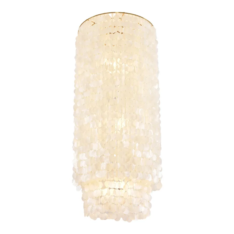 

French Stairwell Ceiling Light Living Room Apartment Romantic Natural Shell Wind Chime Light Homestay Wedding Restaurant