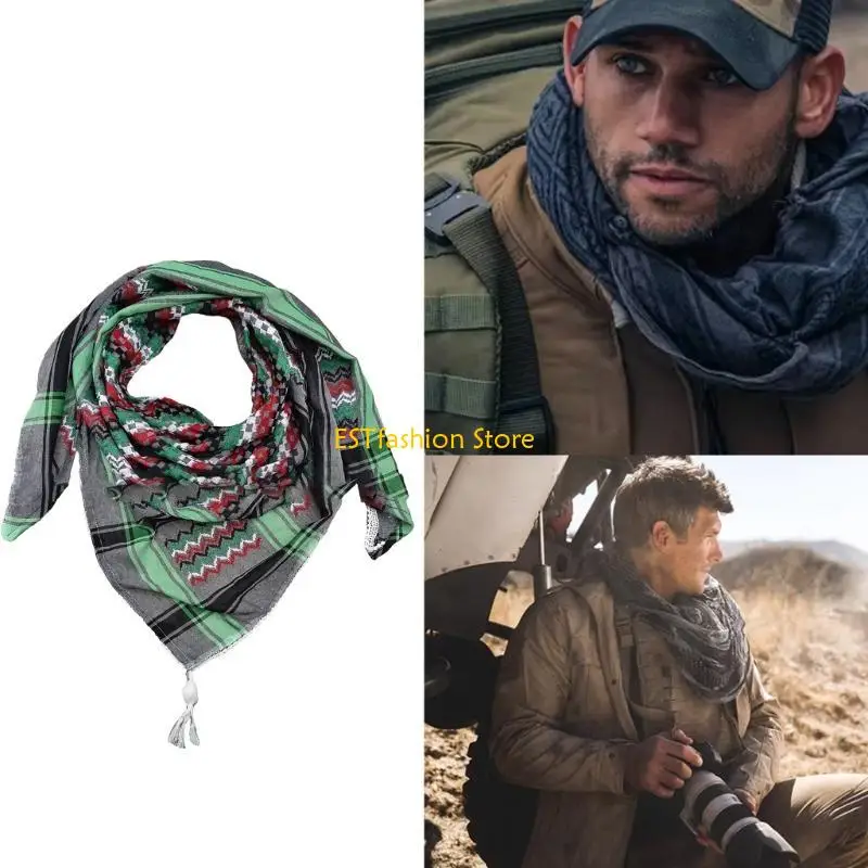 Y5GC Trendy Houndstooth Palestine Scarf Perfect Winter Adult Unisex Windproof Scarf Enhances Look Suitable for Any Occasion