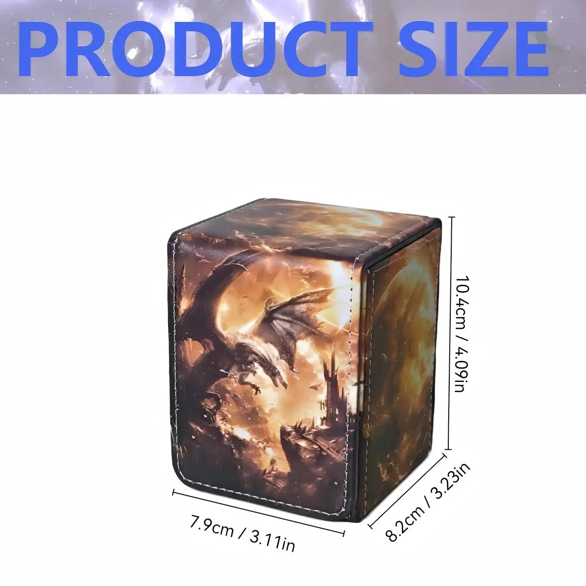Luxury Midnight Dragon Card Deck Box Compatible with Mtg Cards - Holds over 100 Single Deck Cards, Trading Card Storage Box Suitable for Tcg/Ptcg/Ygo Cards, Sports Card Holder with 2 Dividers, Perfect for Boys, Girls, and Card Enthusiasts, Halloween Gift, Christmas Gift