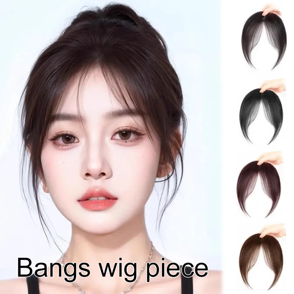

Women's 8-Inch Synthetic Hair Octagonal Bangs - Black Brown Natural Looking Forehead Wig Bangs for Daily Wear Easy to Install