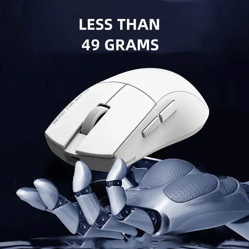 Imagem -03 - Mouse Bluetooth Leve Mouse Macro Gaming Conexão Tri-mode sem Fio 2.4g 49g Paw3395 Redragon-g49