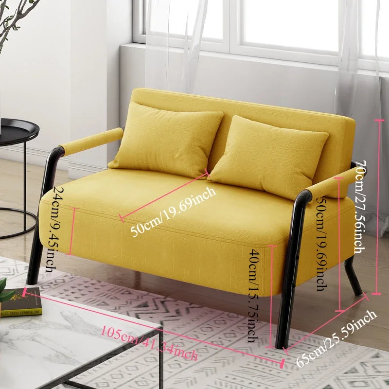 Home Furniture Sofa Living Room Simple Clothing Store Single Sofa Chair Double Fabric Small Apartment Sofas Cotton and Linen