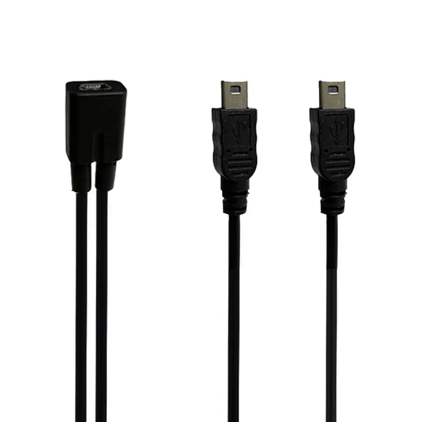 Mini Micro USB 2.0 Y Splitter USB 1 Female to 2 Male Data Charge Extension Cord for Nokia Toshiba high quality Cable