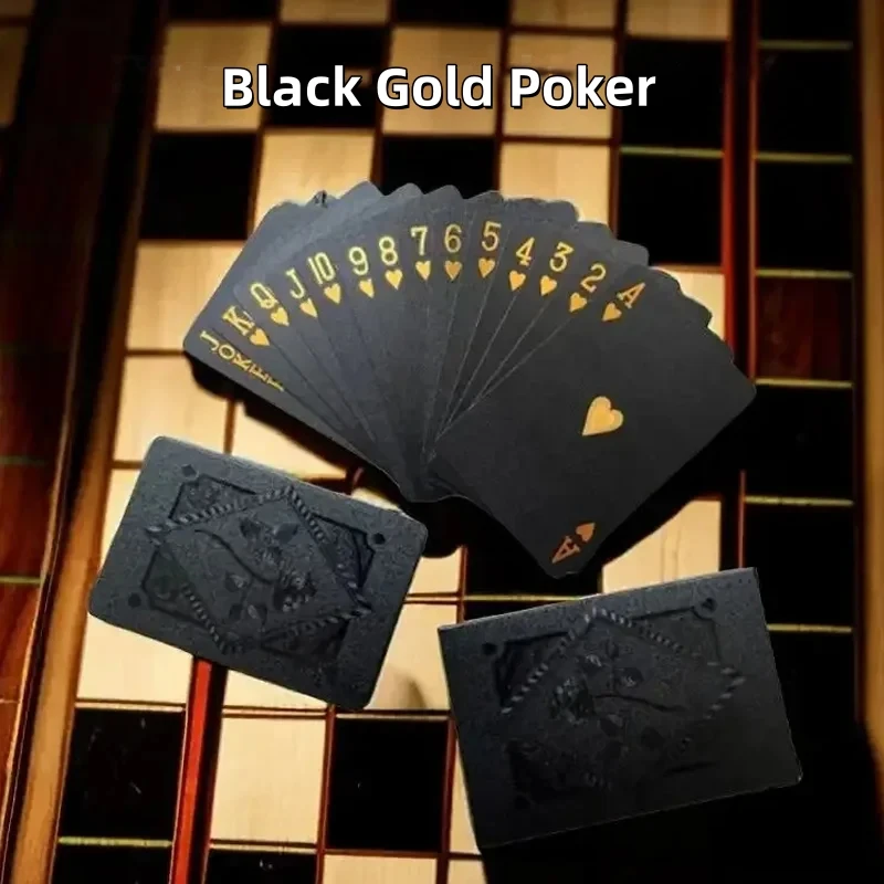 Color Black Gold Playing Card Game Card Group Waterproof Poker Suit Magic  Package Board Game Gift Collection Waterproof Poker