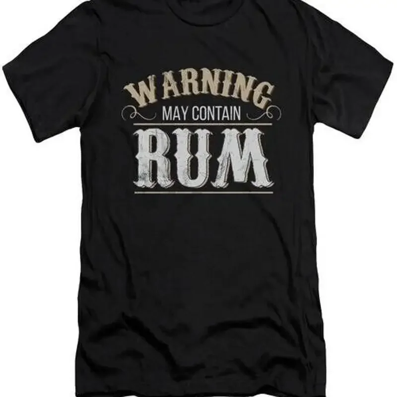 Warning May Contain Rum Quote Drinking Gentlemen 1 T Shirt S 2XL