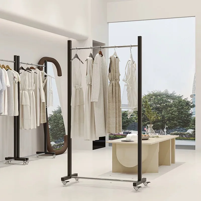 Clothing store display rack hanger floor vertical live stream display elements new Nakajima rack Internet celebrity women's clot