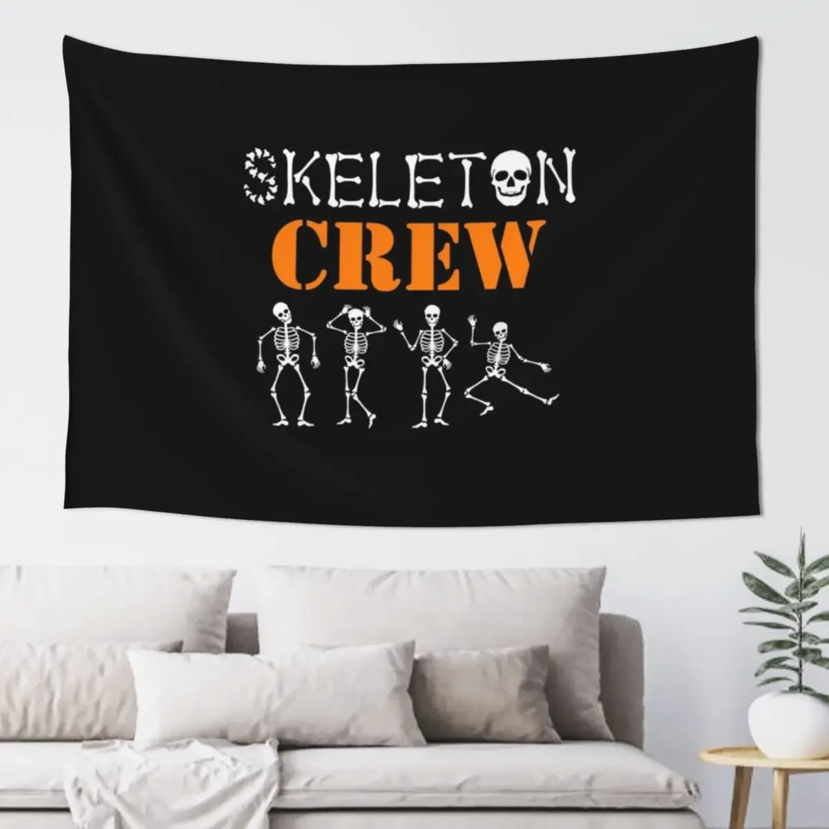 

Skeleton Crew w/ Skeletons Tapestry Luxury Living Room Decoration Decoration For Home Bedroom Deco Tapestry