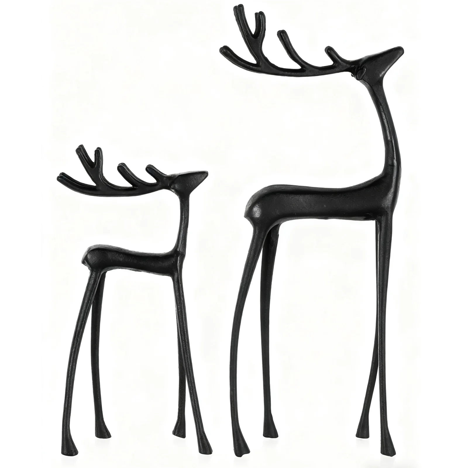 Black Reindeer Statues Black Metal Elk Statues Christmas Reindeer Sculpture for Table Centrepiece Xmas Decor