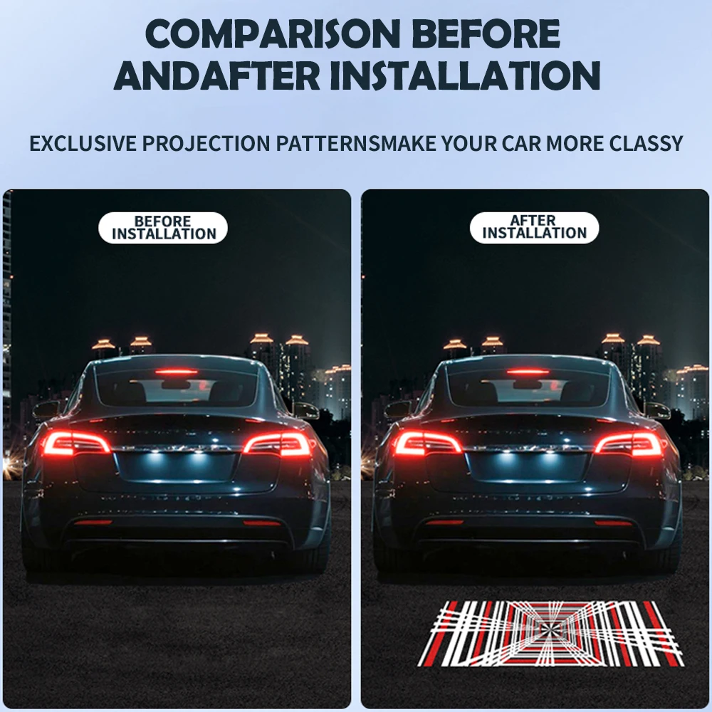 3D License Plate Lights Canbus Free Error For Tesla Logo Model 3 Tesla Model Y Car Taillights Reverse Lamp Lightfast Logo Light view 3