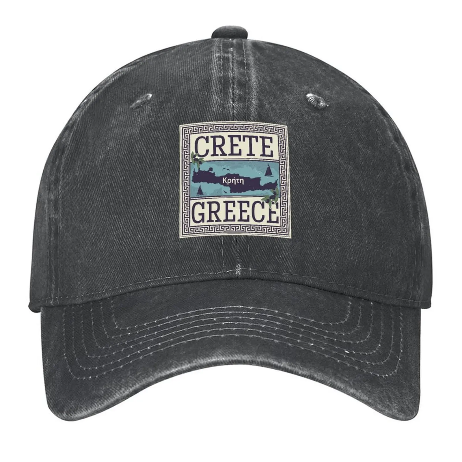 

Crete, Greece Baseball Cap Snap Back Hat Brand Man cap Hip Hop summer hat Baseball Men Women's