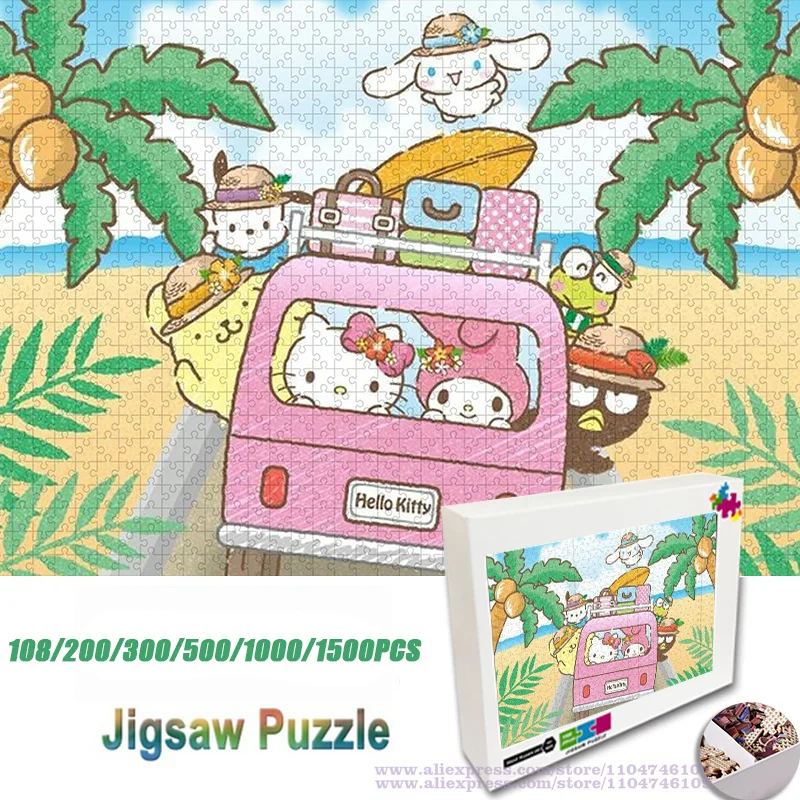 

Sanrio My Melody Cinnamoroll Hello Kitty Puzzle Jigsaw 108/200/300/500/1000/1500Pcs Intelligence Puzzles for Kids & Adults