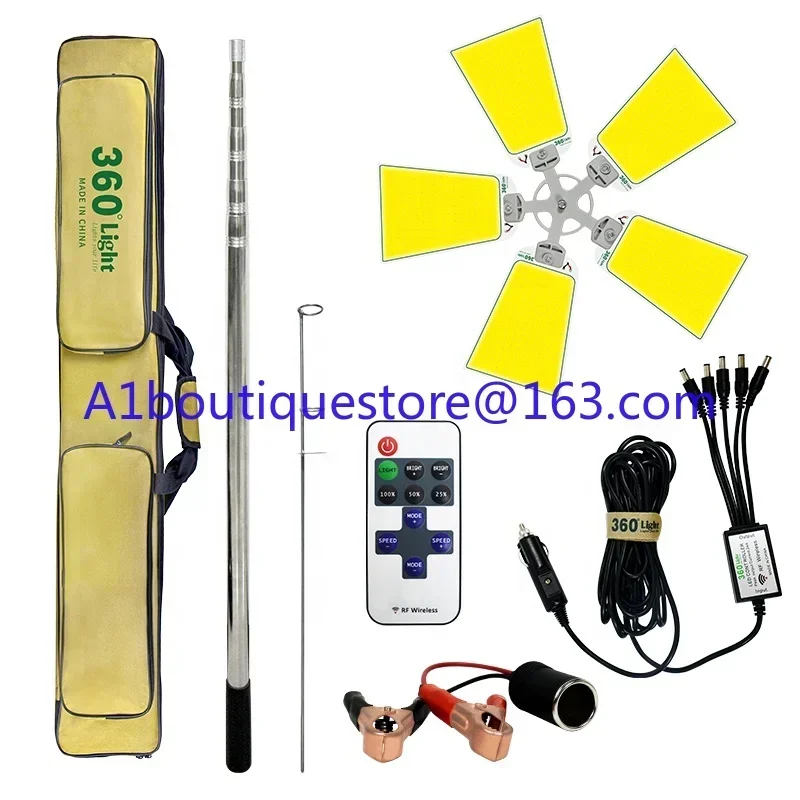 

360light Telescopic Rod 5 Boardscob COB Camping lights Outdoor Multifunction Camping Light With Remote