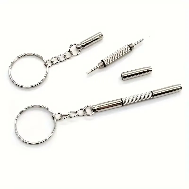 Portable Eyeglass Repair Screwdriver Keychain Mini Multi-Purpose Glasses Watch Phone Precision Repair Tool Kit