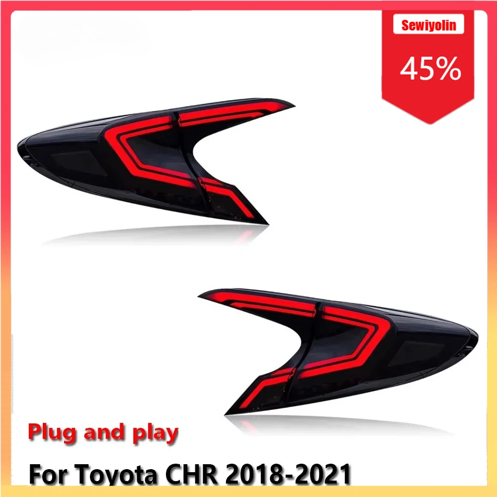 

Автомобильный светодиодный задний фонарь, автомобильные детали для Toyota CHR 2018-2021, авто противотуманные DRL, стоп-сигнал, указатель поворота, Plug and Play