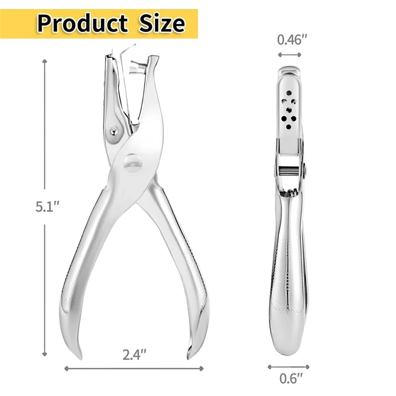 ABBP-2 PCS 1/4インチシングルホールパンチャー、耐久性のある8枚用紙パンチ、クラフト、ギフトタグ、チケット、スクラップブック用