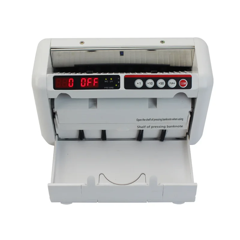 Small foreign currency counting and checking machine U.S. Euro Sterling multi-country with batteries on-the-go