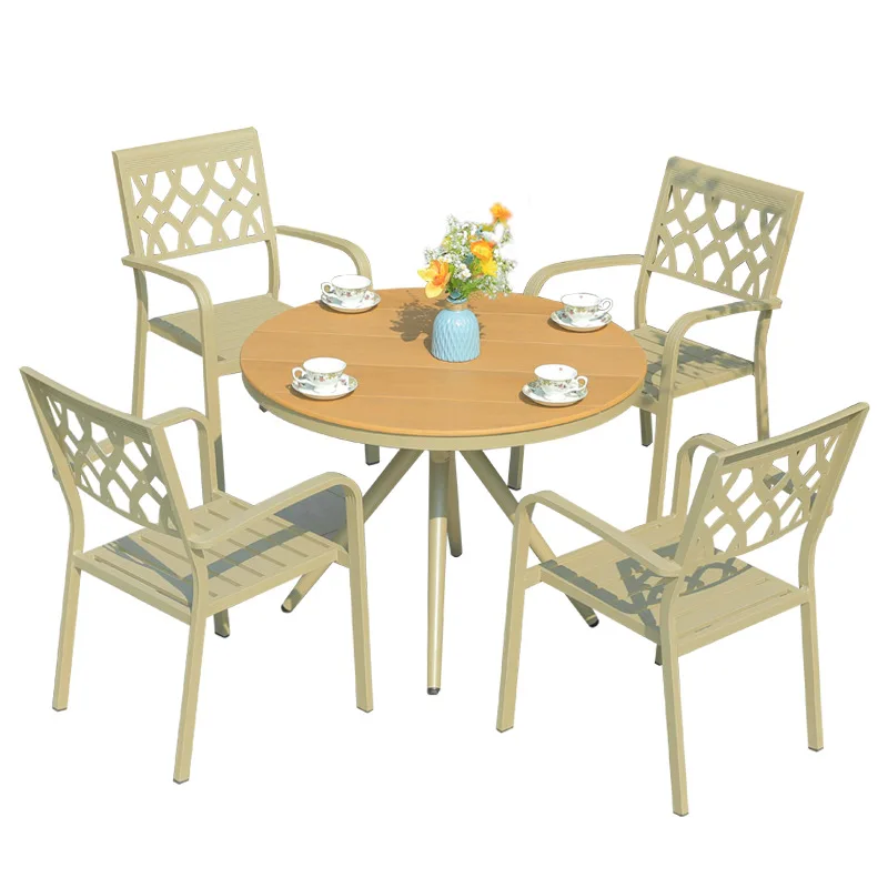 LMM outdoor multi-functional barbecue table outdoor aluminum alloy retractable table and chairs
