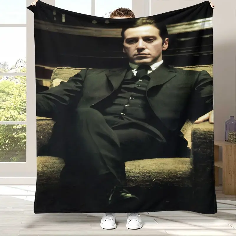 Vintage Movie The Godfather Vito Corleone Flannel Throw Blanket,Cozy Blanket for Bed,Sofa,Living Room,Picnic,Camping,Home Decor