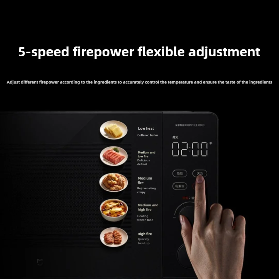 スマート電子レンジ P1 - 20L タッチスクリーン 1250W (220V フラットベッドデザイン、Mi Home アプリ制御、5 パワー レベル、音声制御)