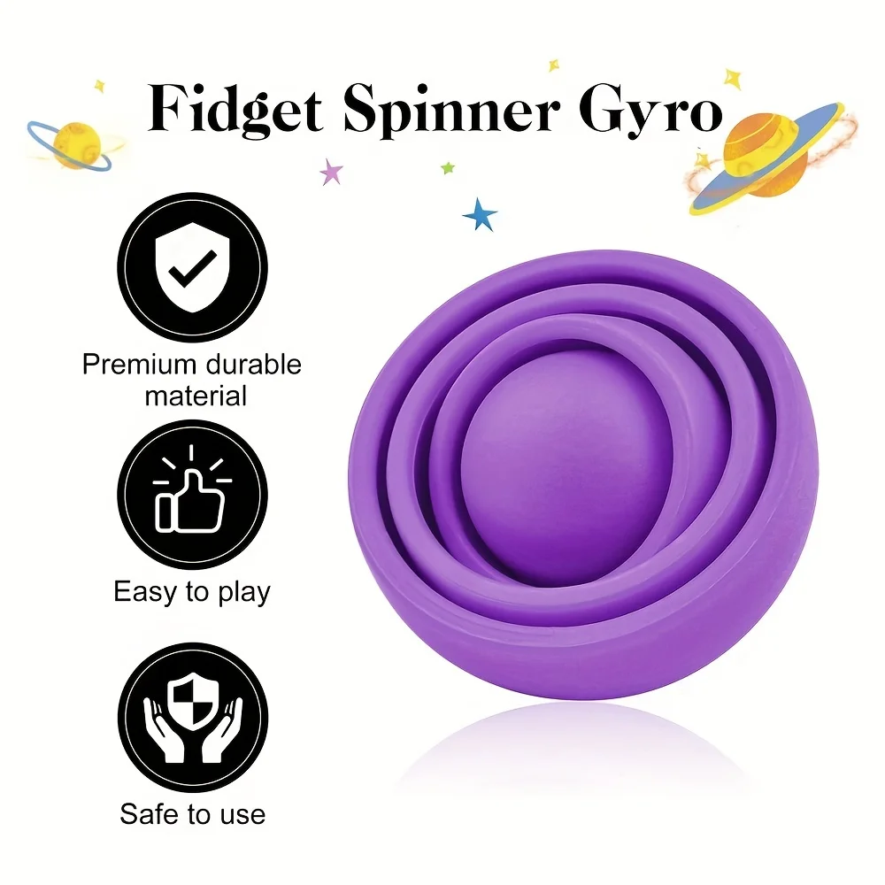 2Pcs Fidget Toy For Adults,Fidgets Gifts For Boys Girls Teens Kids, ADHD Autism Stress Relief Finger Toy Hand Fidget Spinner