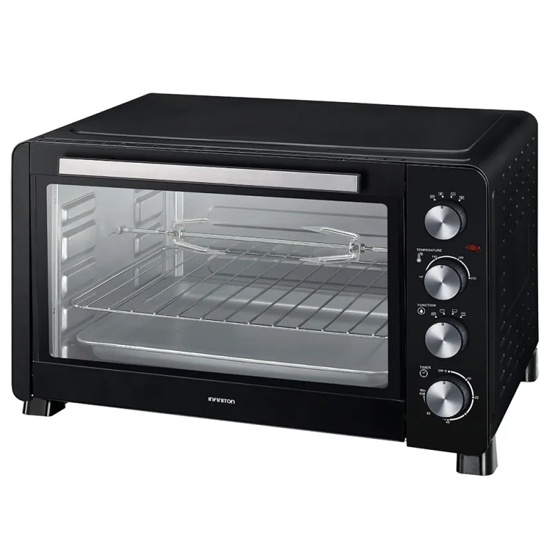 Horno eléctrico de sobremesa - Infiniton HSM-A60N,Negro,2500 W,60L, Doble acristalamiento