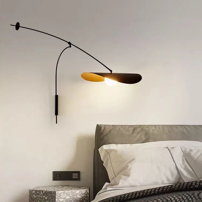 Nordic criativo braço longo ajustável sombra de vidro led lâmpadas parede sala estar casa decoração arandela quarto cabeceira luzes leitura