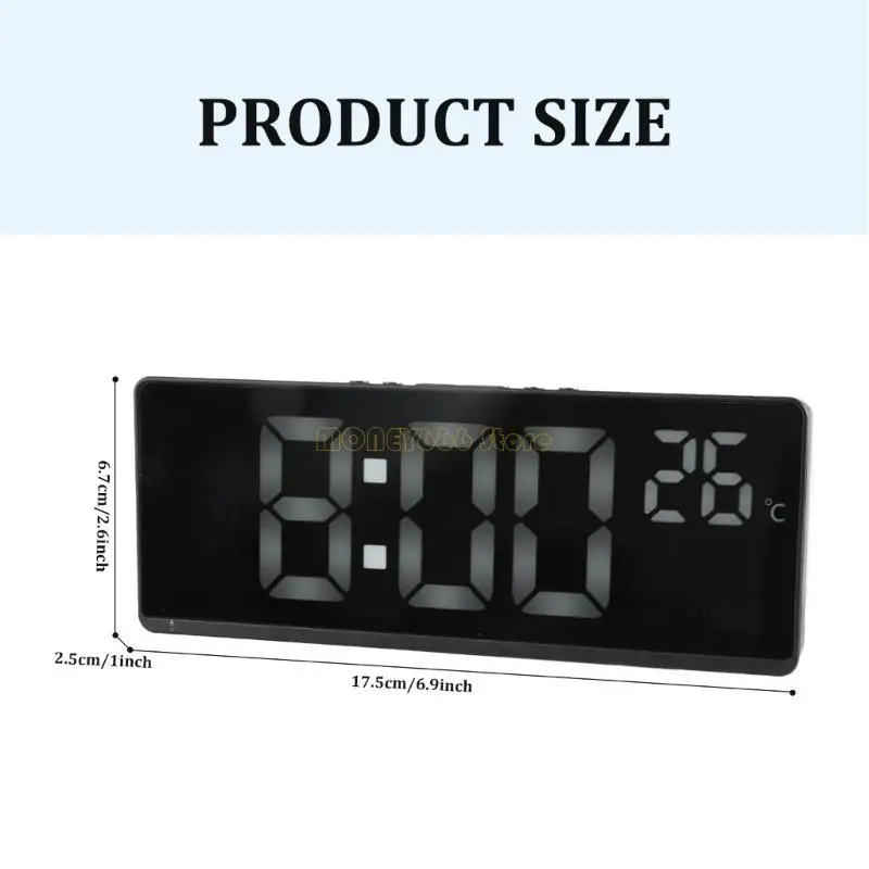 F62CデスククロッククリアLEDディスプレイ付きデジタルクロック学生と専門家のための調整可能な輝度