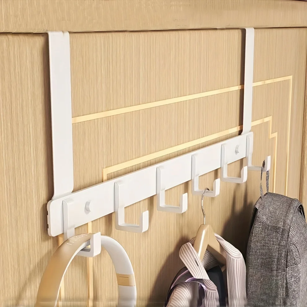 1pc Behind The Door Hook Rack, Multi-hook  Rack For Hanging Towels, Robes, Clothes And Keys, Bathroom Accessories, Household Mul