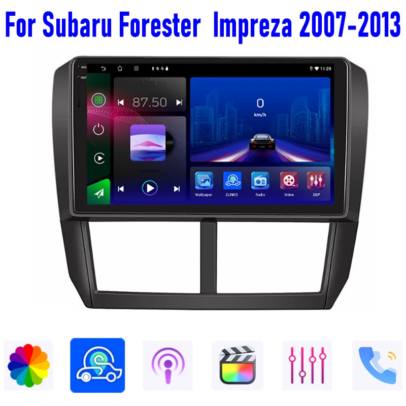 

9" For Subaru Impreza Forester 2007-2013 Apple Carplay Android 13 Car Radio GPS Head Unit 4-64GB Multimedia Player Navi WIFI BT