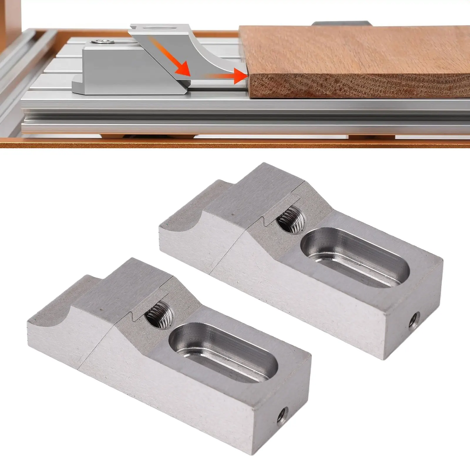 Bild 3: 2 Stück Seitenklemmspanner S136H aus gehärtetem Werkzeugstahl, M8 Bogenförmige Backen, niedrige Spannbacken für Fräs- und CNC-Maschinen zur Werkstückhalterung
