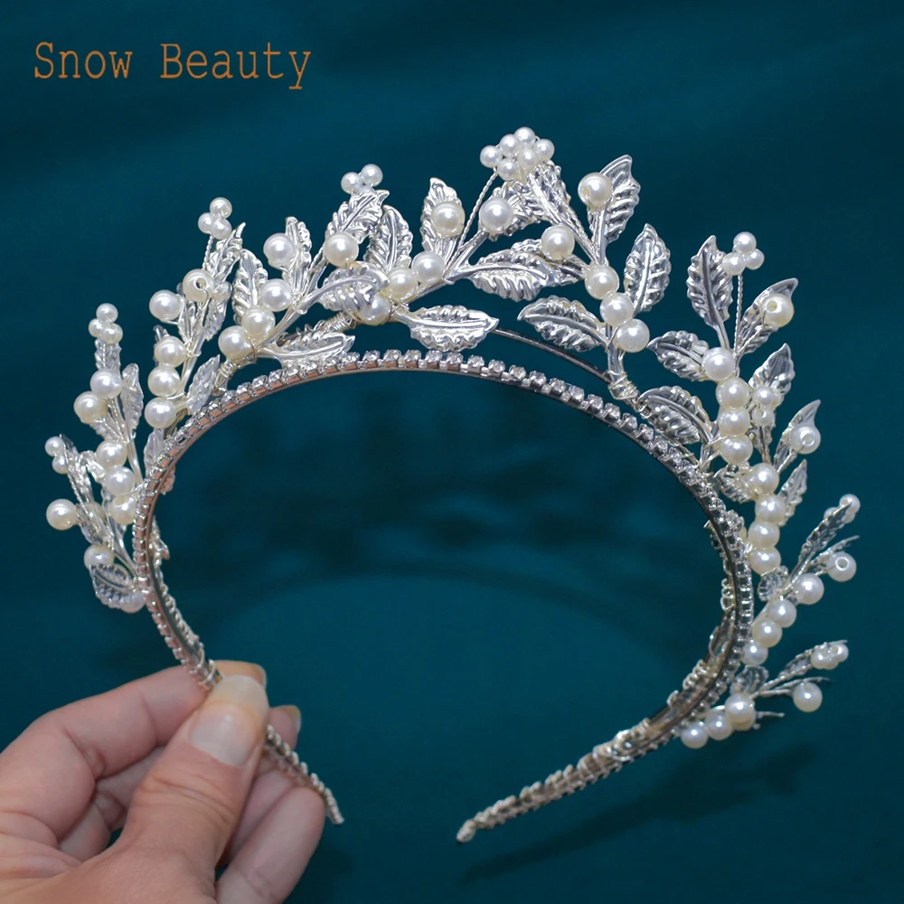 DZ117 tocado de novia, accesorios de decoración para el cabello de boda, diadema de hojas, diadema de princesa hecha a mano, tocado de Aro para la cabeza de fiesta