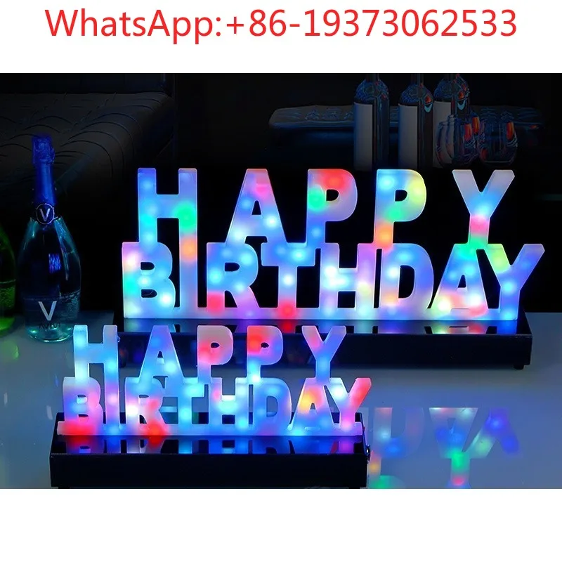 Happy Birthday Holidays Luminous Signs Colorful LED Birthday Signs Bar KTV Atmosphere Supplies Decorative Luminous Light Signs