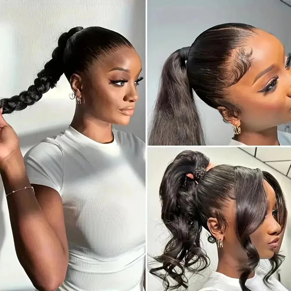 200% Density 13x6 360 Full HD Transparent Body Wave Lace Frontal Wigs For Women 46 Inch Pre Plucked 7x6 13x4 Closure Lace Front Wig Human Hair