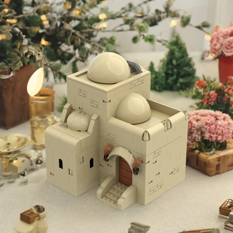 

NEW 485PCS MOC Space Battle Desert Planet Corner House TAT04 Model Building Blocks Display DIY Creative Building Blocks Gift Set