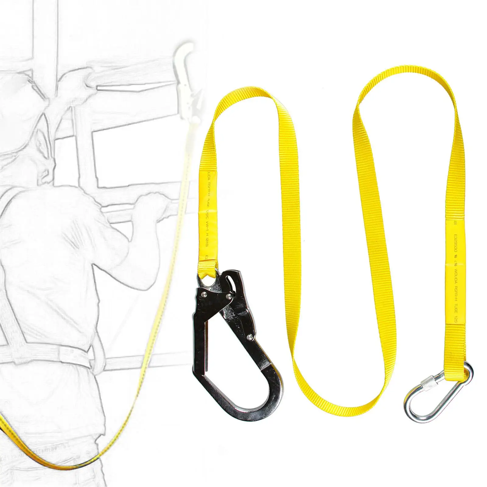 

Safety Lanyard Flat Polyester Strap for Fall Protection for Construction