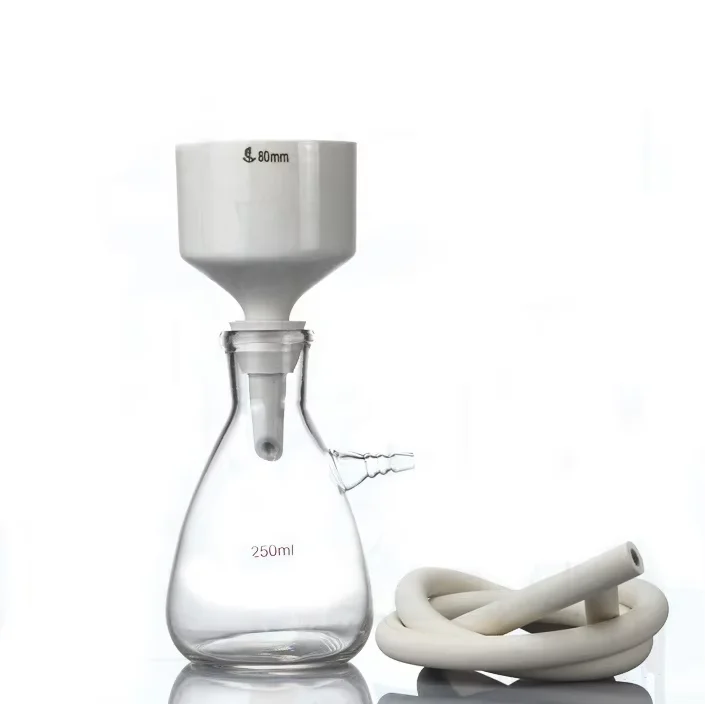 Laboratory Glass Filter Funnel Brinell Funnel Filter Kit Porcelain Brinell Funnel Vacuum Glass Filter Bottle
