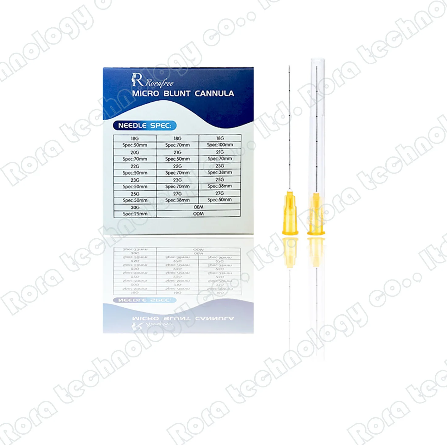 Medische Steriele Microcannula 25G 50Mm 70Mm Stompe Punt Micro Canule Naald Voor Injecteerbare Hyaluronzuur Fillers 10Pcs